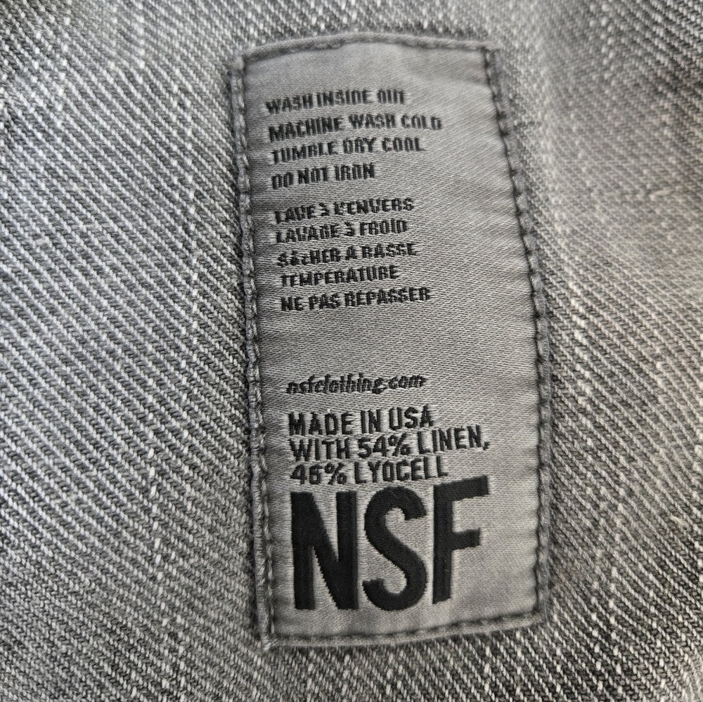 NSF Joli Jacket Size XS Linen Lyocell Blend NWT Utility Grunge Burn Cargo - Picture 12 of 16